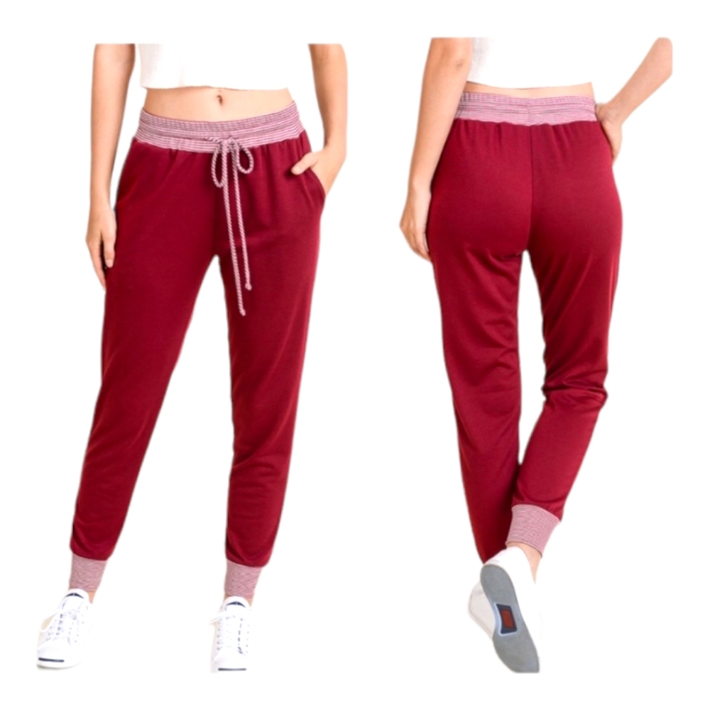 🍁NWT Ladies' French Terry Joggers Pockets Banded Waist & Ankle Cuffs Sm Med Lg - Picture 4 of 4